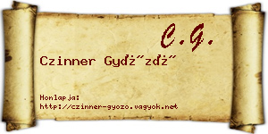 Czinner Győző névjegykártya